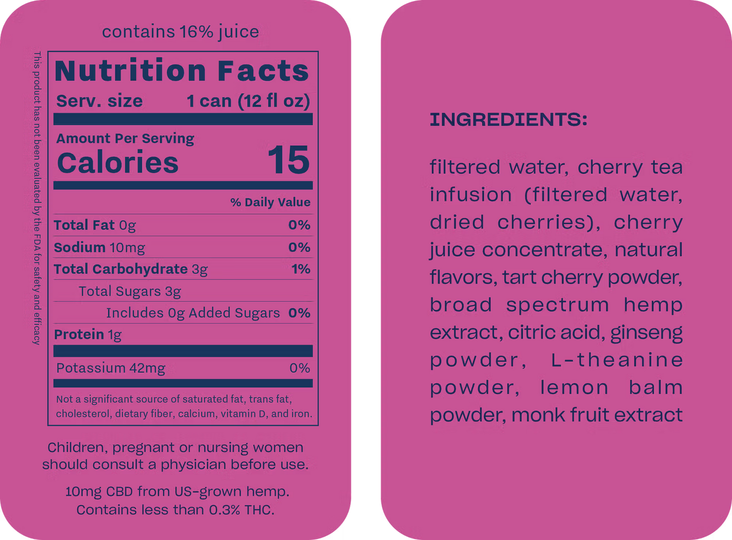Black Cherry CBD Adaptogen Sparkling Water