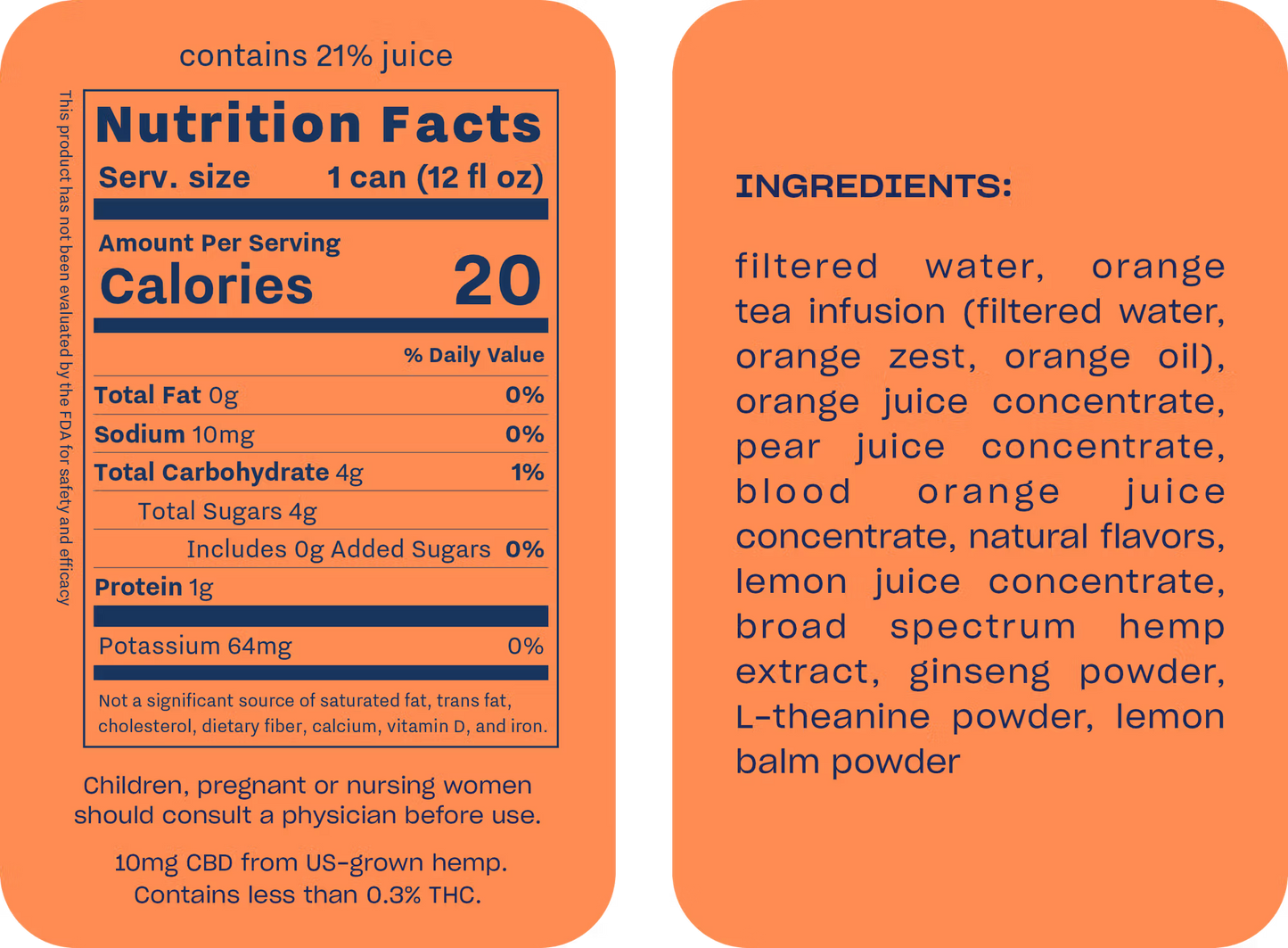 Blood Orange CBD Adaptogen Sparkling Water