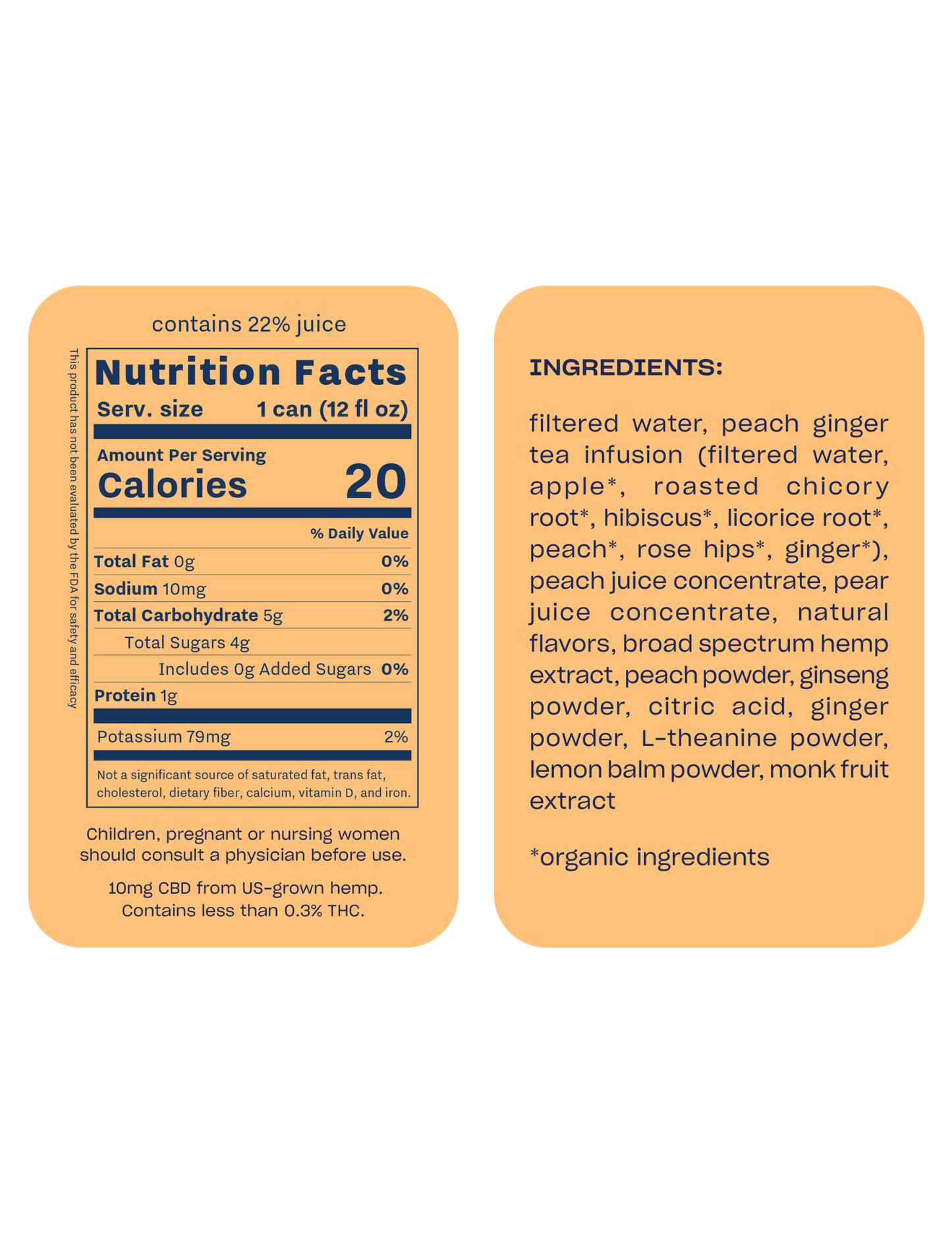 Peach Ginger CBD Adaptogen Sparkling Water